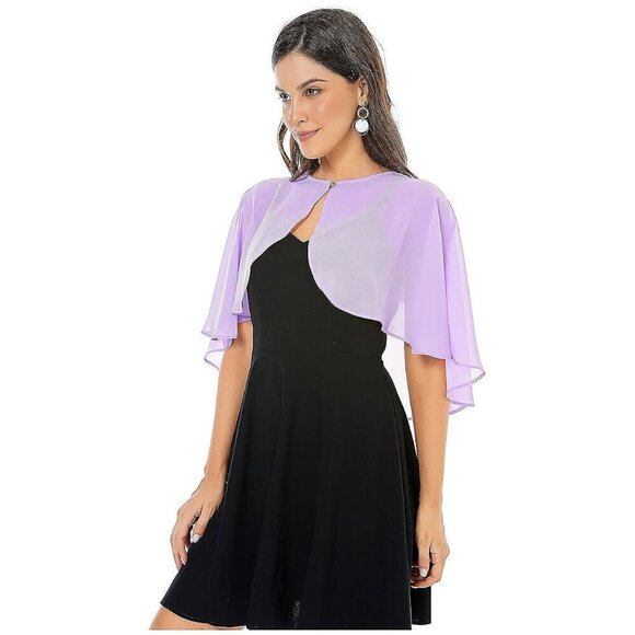 Womens Shawls and Wraps for Evening Dress Chiffon Lavender - Picture 1 of 2